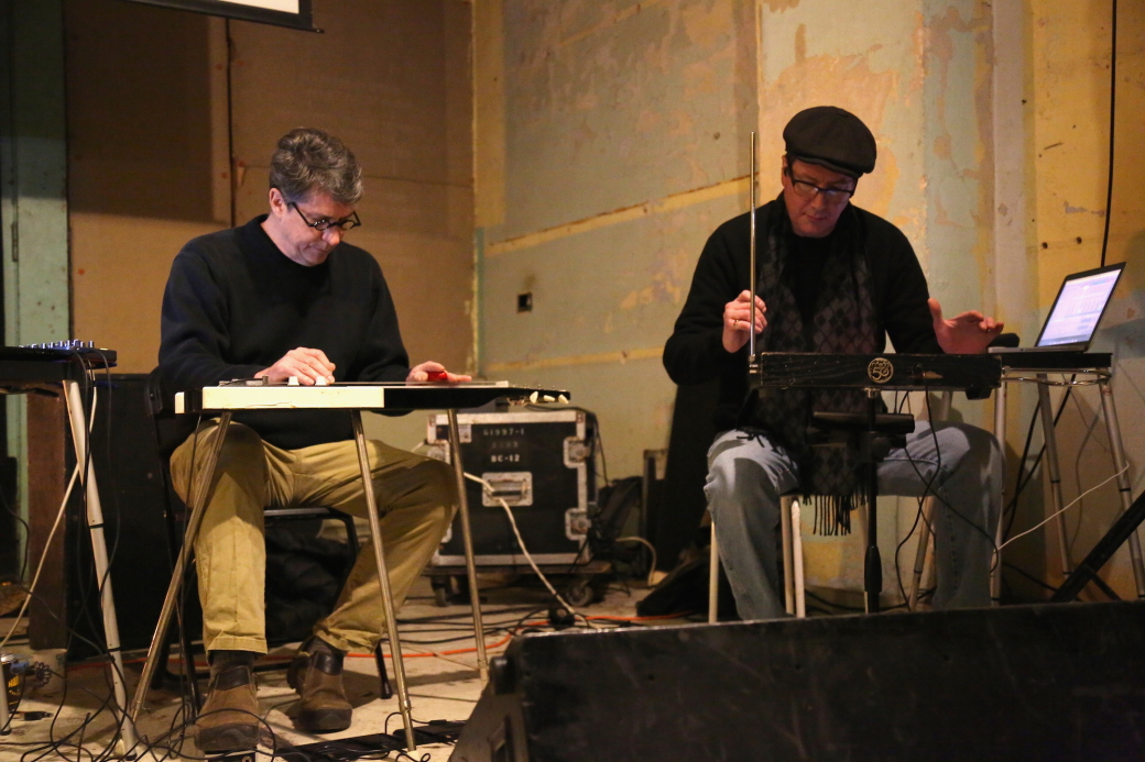 AETHER MUSIC: Frank Schultz (left) and Scott Burland of Duet for Theremin and Lap Steel.