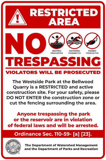 Bellwood No Trespassing Sign